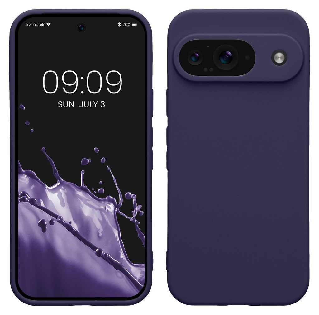 kwmobile Handyhülle für Google Pixel 9 Hülle - weiches Handy Silikon Case - Schutzhülle Cover - Deep Ocean
