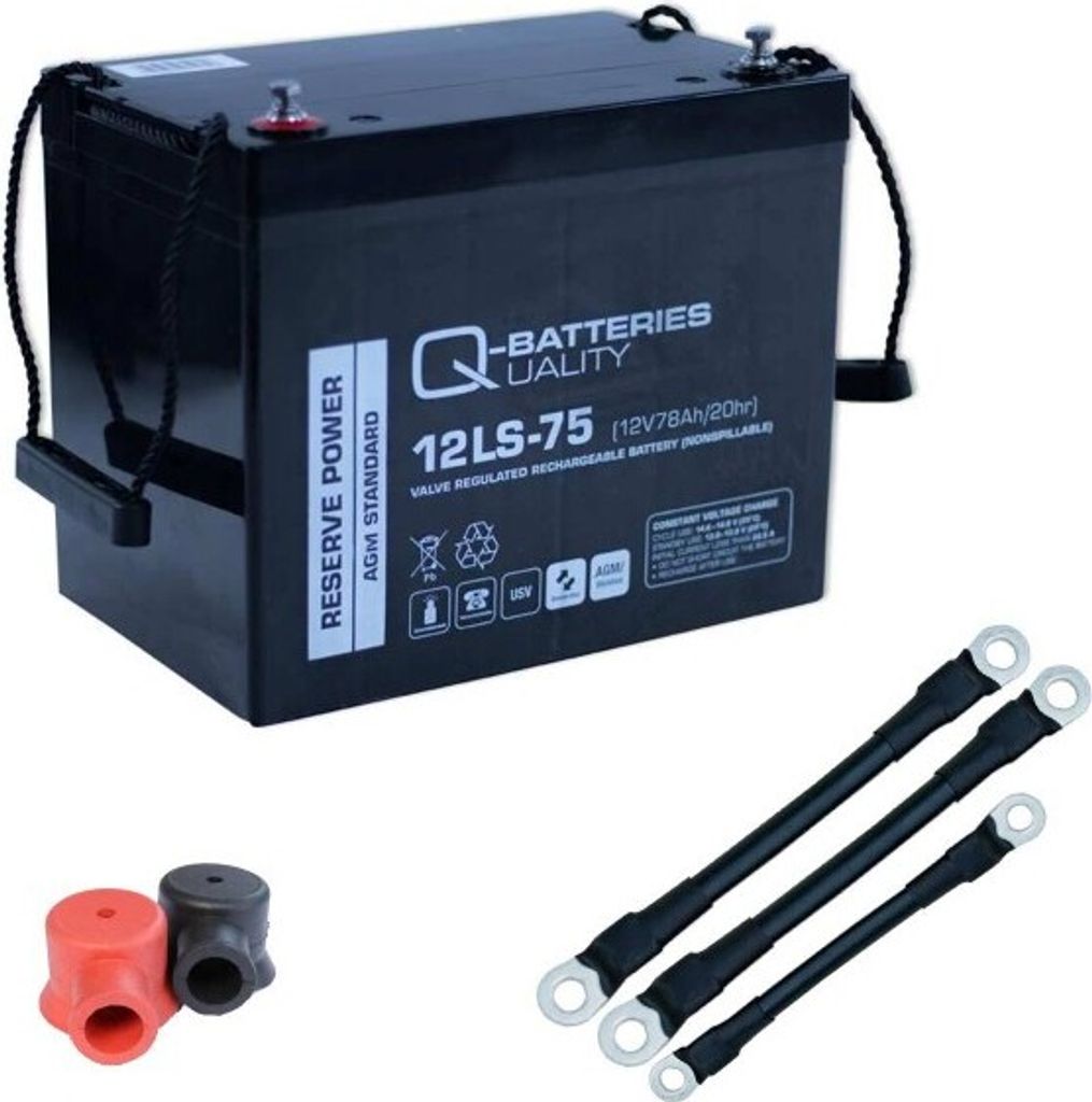 Q-Batteries 216V-Anlage 18 x 12LS-75 für Sicherheitsbeleuchtung Inkl. Zubehör und Verbinder für Aufstellung 2 Etagen je 3 Reihen oder 3 Etagen j...