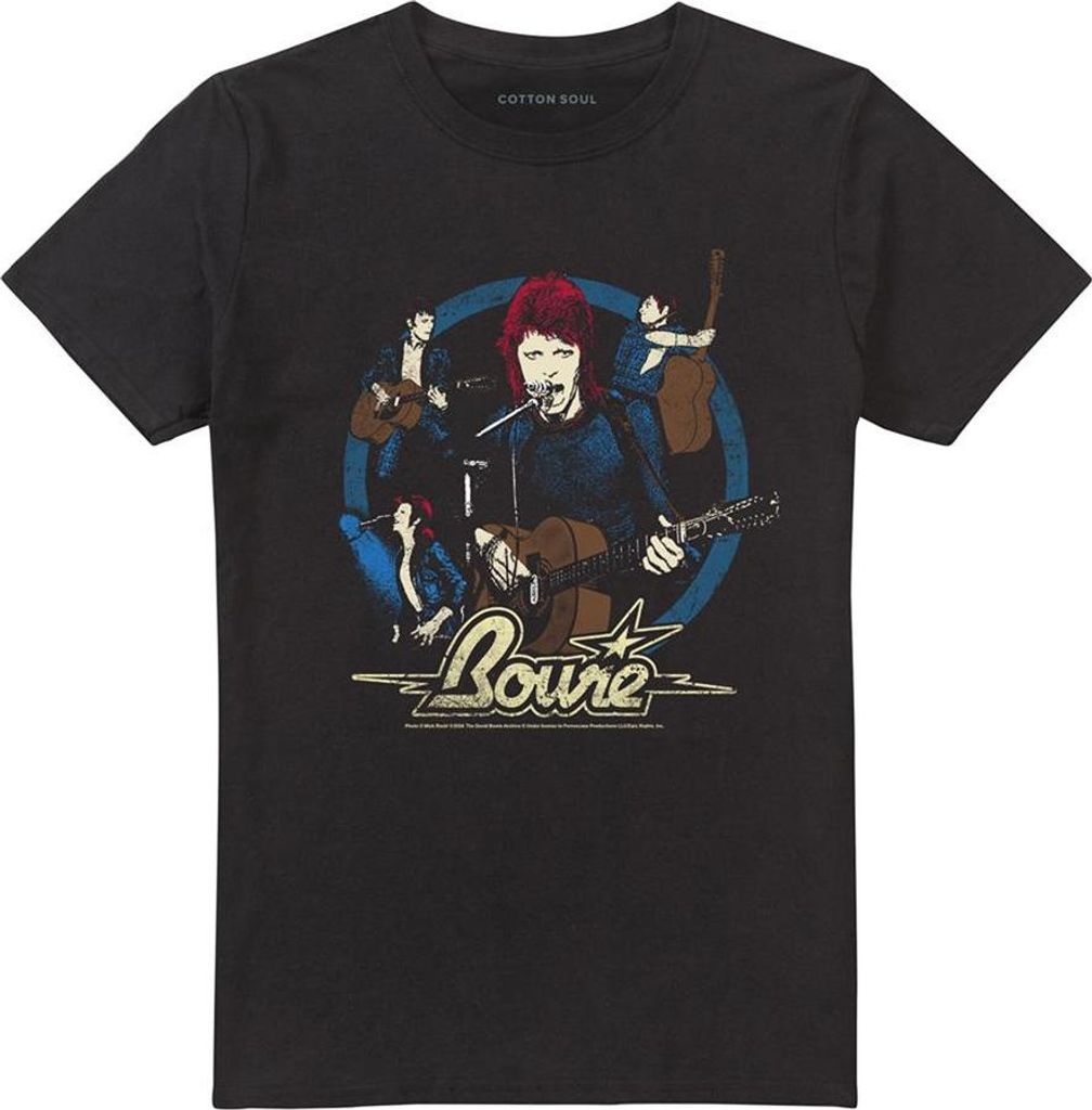 David Bowie - "Folk" T-Shirt für Herren/Damen Uni TV28097 (XXL) (Schwarz)