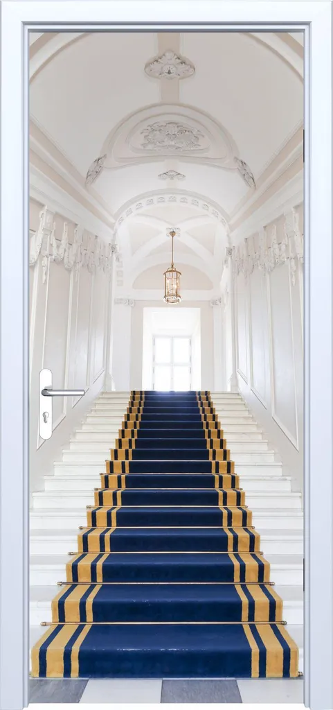 Adesivo Porta 3D Scala Palazzo 727PD - Rinnova Ora in 10 Minuti