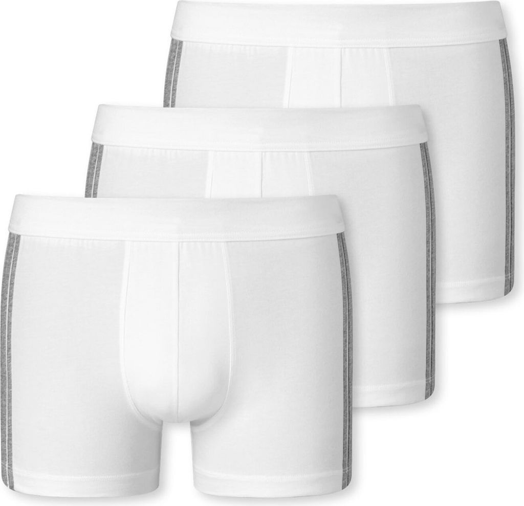 Schiesser Schiesser Herren Shorts 3er Pack Organic Baumwolle Softbund und Streifen - 95/5 Stretch uni 1404-10-00039