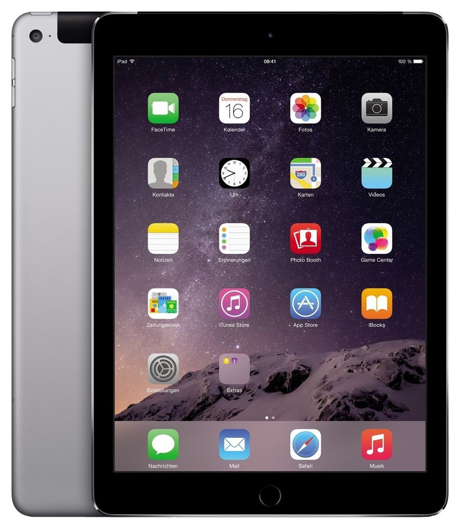 Apple iPad Air 2 Wi-Fi + Cellular 128 GB Spacegrau Produktbild 