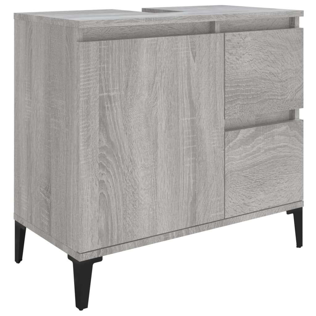 vidaXL Badschrank Grau Sonoma 65x33x60 cm Holzwerkstoff Produktbild 