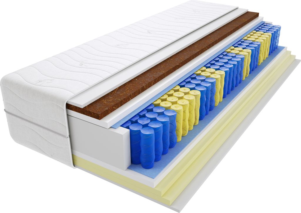 Matratze 155x160 cm Doppelmatratze, H2 & H4 Federkernmatratze, Taschenfederkernmatratze 22 cm Hoch Kokosfaser Visco Memory Hypoallergene, HR-Schaum...