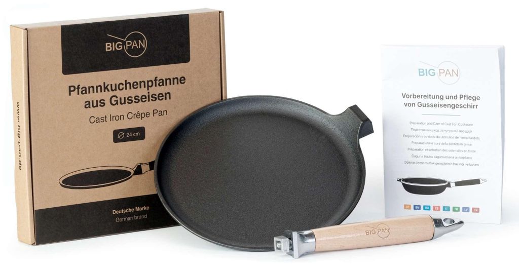 Pfannkuchenpfanne 24 cm Crêpes - Bratpfanne aus Gusseisen Produktbild 