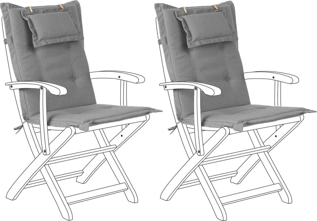Coussin d'assise extérieur Maui Grey pour fauteuil de jardin - Lot de 2