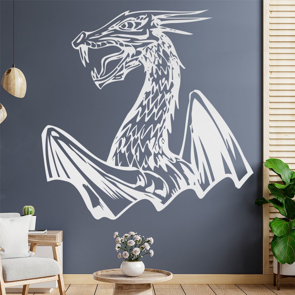 Drachen Flügel Wandtattoo in 6 Größen - Wandaufkleber Wall Sticker - Dekoration, Küche, Wohnzimmer, Schlafzimmer, Badezimmer