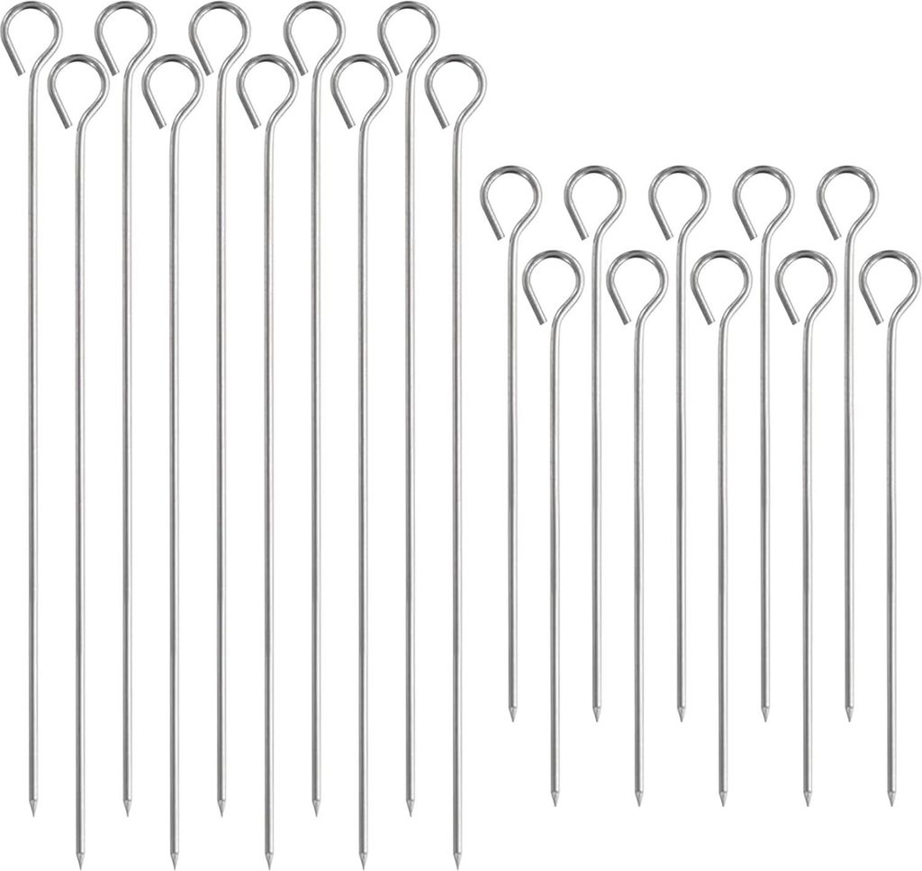 Schaschlikspieße Grillspieße Edelstahl 20cm 30cm, 20 Stück Produktbild 