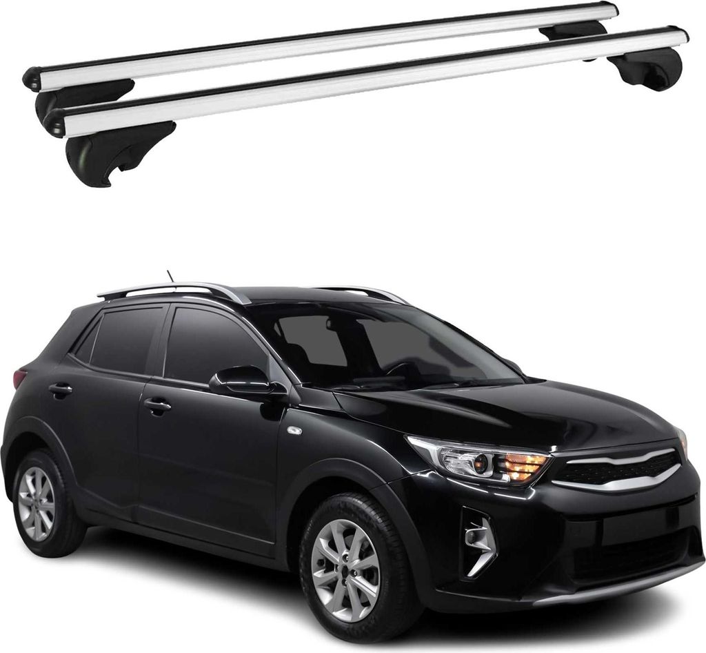 Dachträger Grundtäger für Kia Stonic 2017-2025 75kg Aluminium Silber 2 tlg