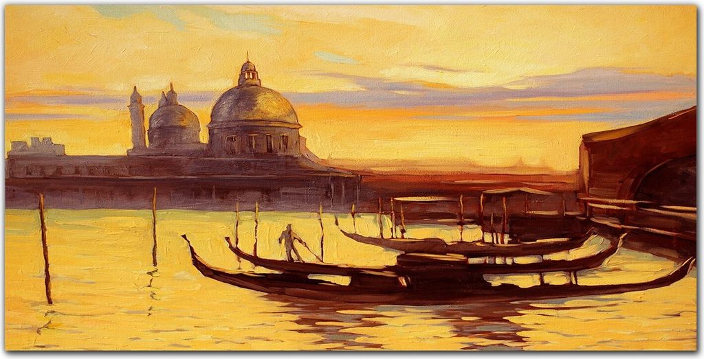 Coloray Bild aus Acryl 140 cm x 70 cm - Wanddekoration Küche Bild auf Acrylglas Dekoration Wohnzimmer Gehärtetes Acryl - Stadthafen Sonnenuntergang