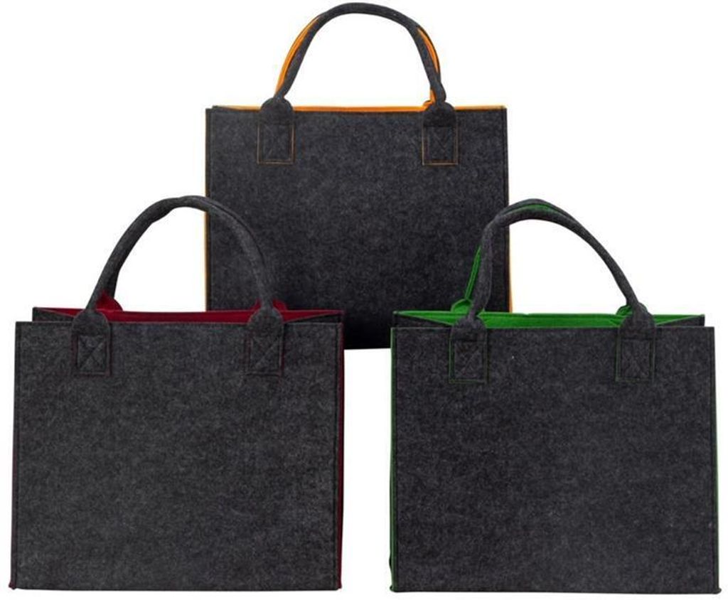 3 Stück Filztaschen 2 farbig drei verschiedene Farben 35cm Produktbild 