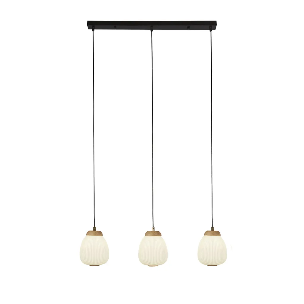 Suspension de table à manger Ella 3Lt métal noir et verre design