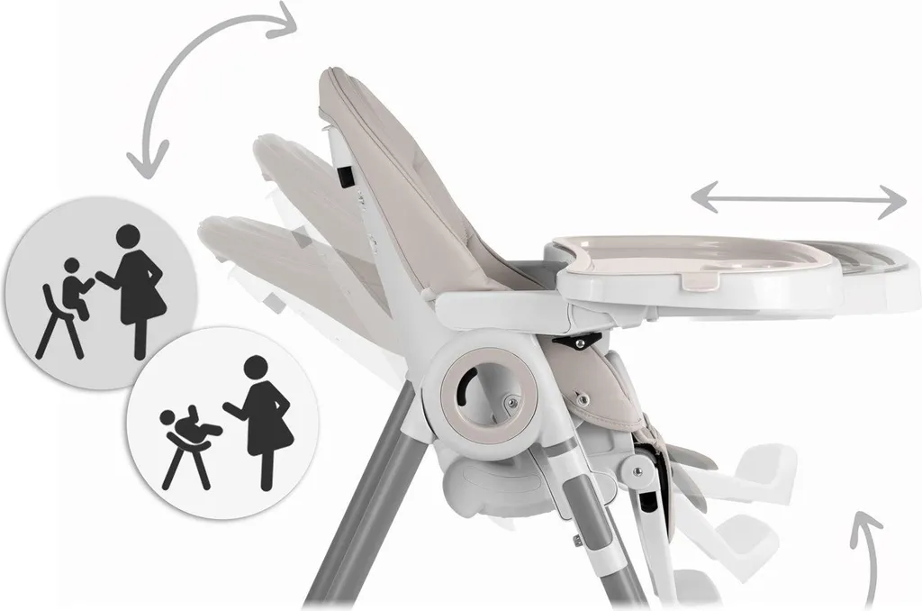 Chaise de salle à manger Belo gris avec transat et table résistante