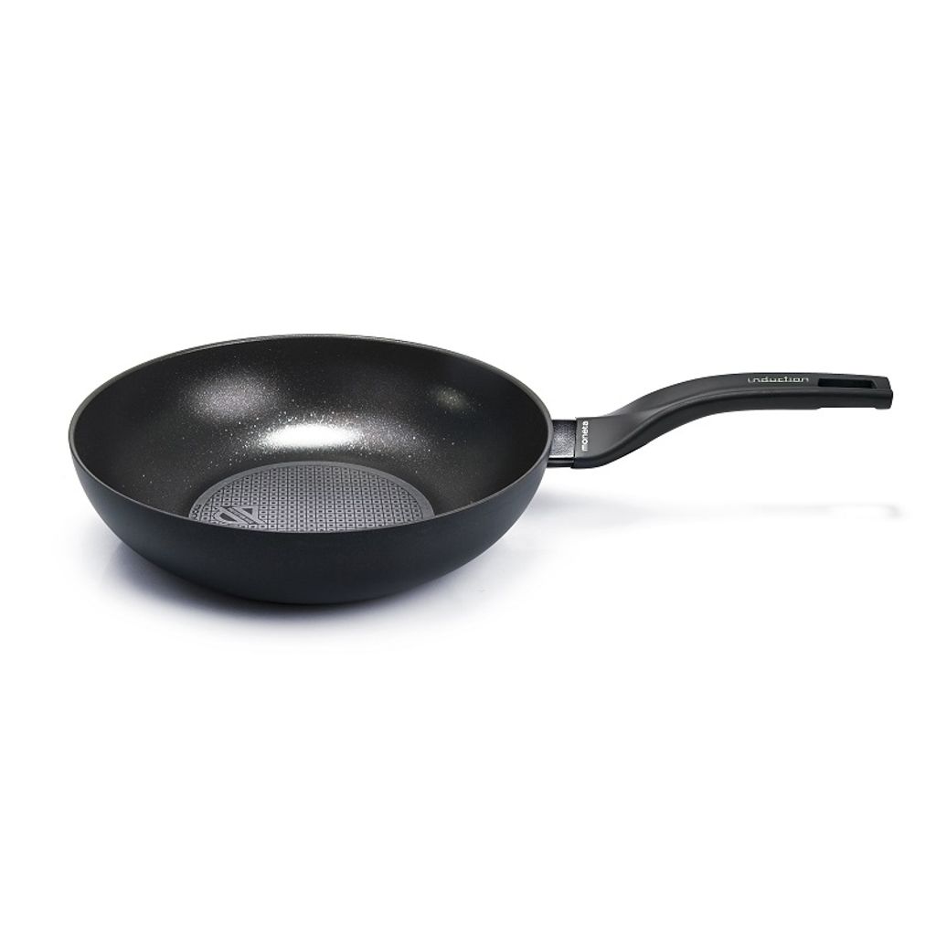Moneta NOVA Induction-WOK 28CM 0003684328 Wokpfanne, 28 cm max. Durchmesser, Aluminium, Induktionsherd-geeignet, Antihaftbeschichtung, inkl. Deckel