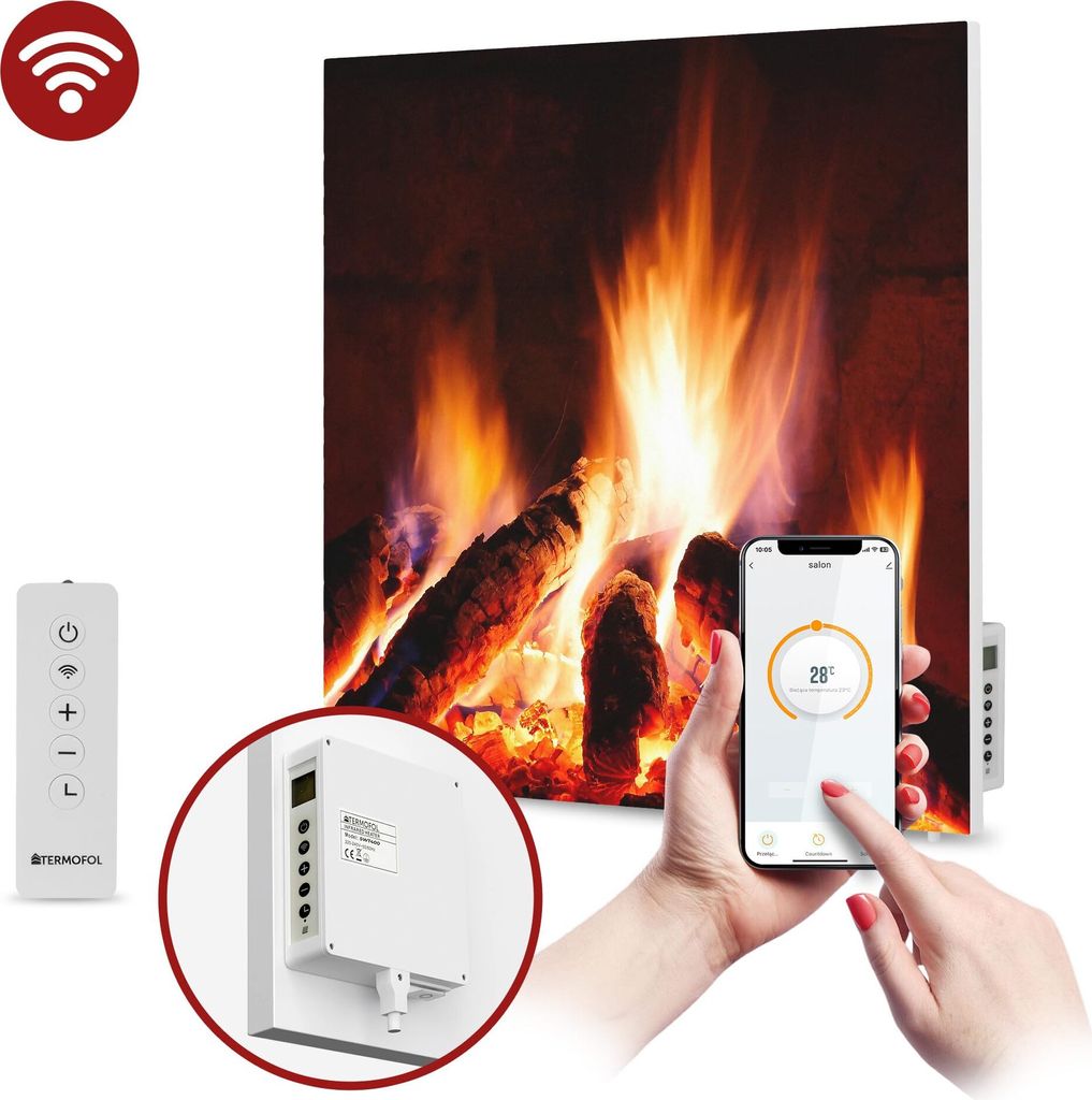 Termofol TF-SWT Infrarot Wandheizung - Wandheizung Elektrisch - Feuer4 - 350W - 60x60 cm
