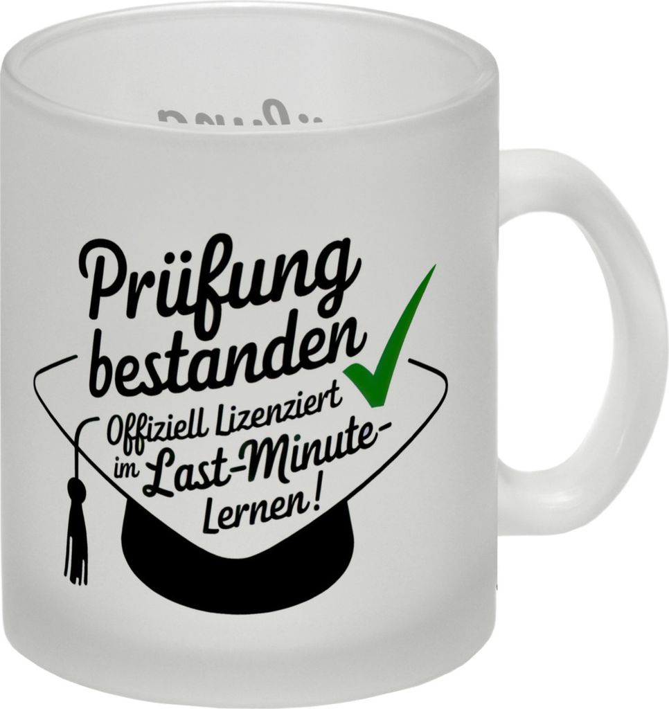 Abschlussmütze - Prüfung bestanden Glas Tasse