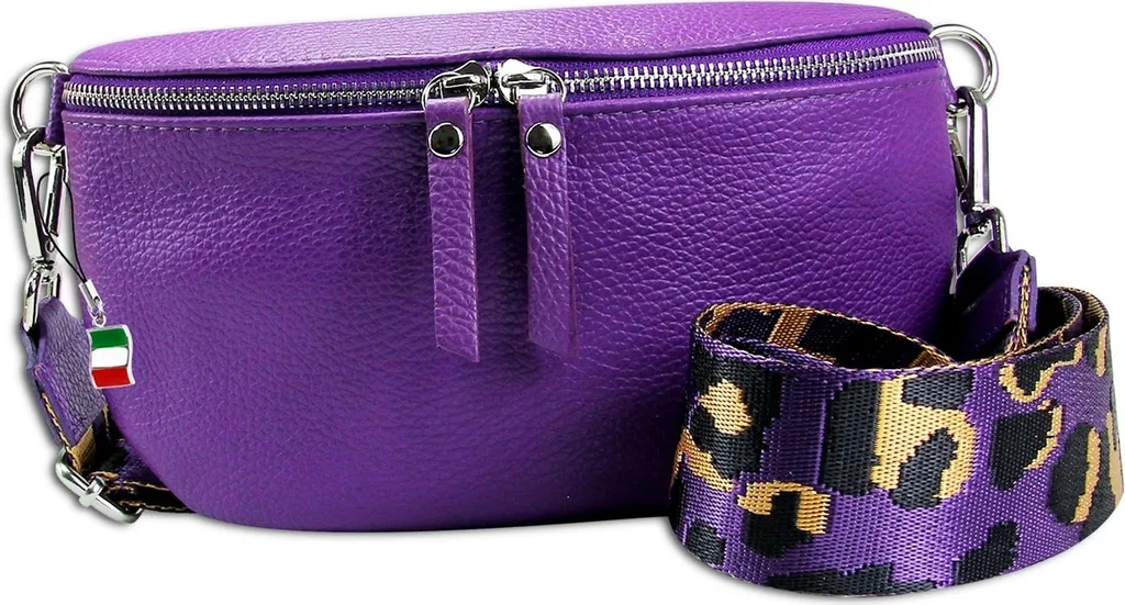 Sac banane en cuir violet multicolore Florence OTF807V pour femme