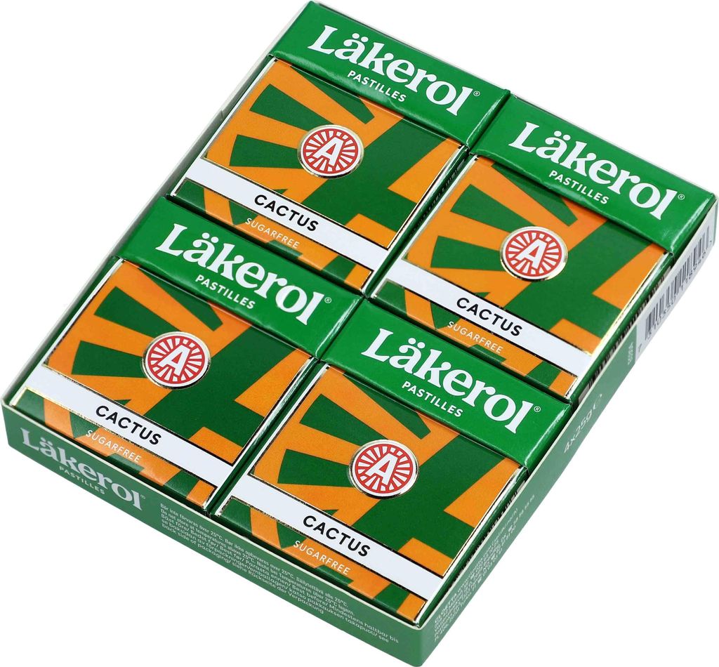Läkerol Cactus, sin azúcar, 4 x 25g Imagen del producto 