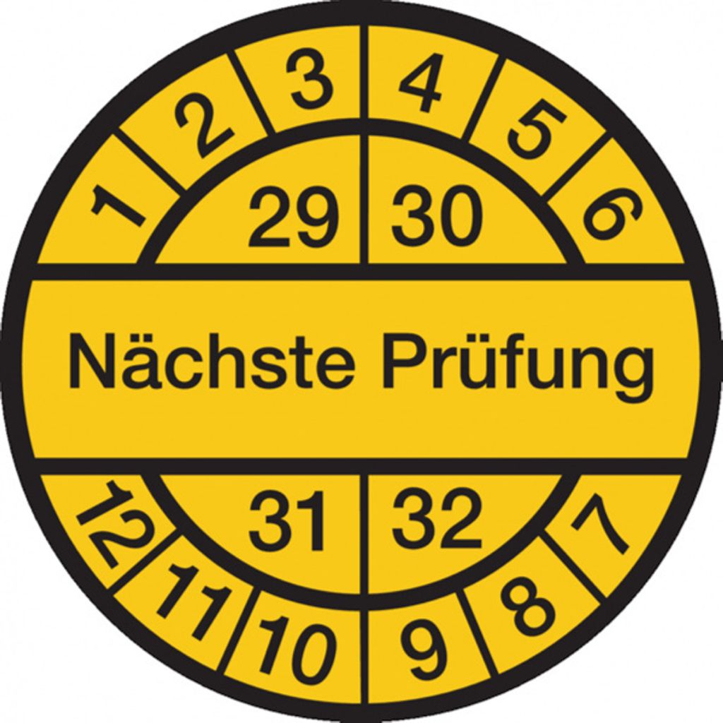 Dreifke Prüfplakette Nächste Prüfung ab 29 gelb/schwarz - 30 mm Folie selbst...
