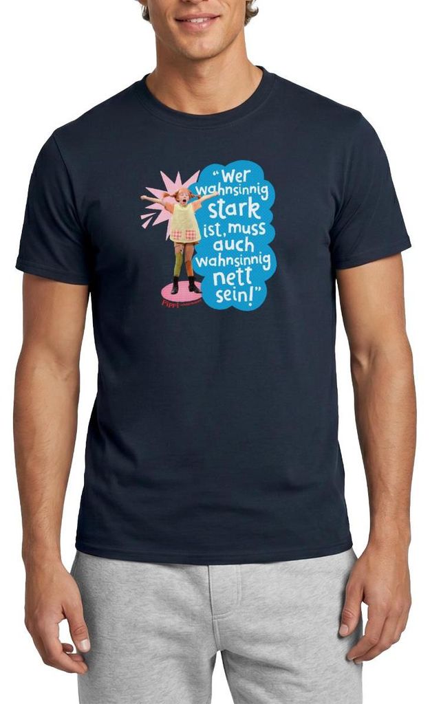Spreadshirt Pippi Langstrumpf Mit Spruch Männer T-Shirt, XL, Navy