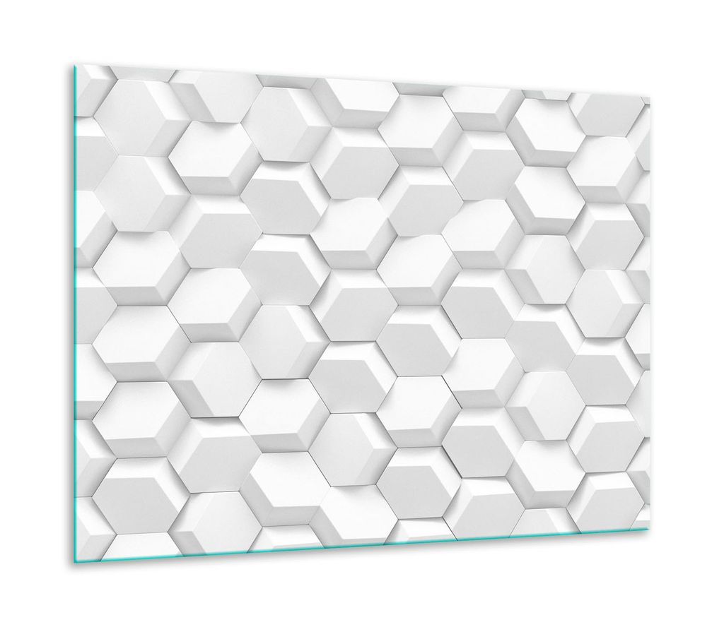 Herdabdeckplatten Ceranfeldabdeckung Spritzschutz Glas 60x52cm Weiß 