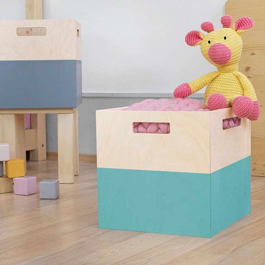 Aufbewahrungsbox aus Holz Modell 1 - mit Griffen - Produktbild 
