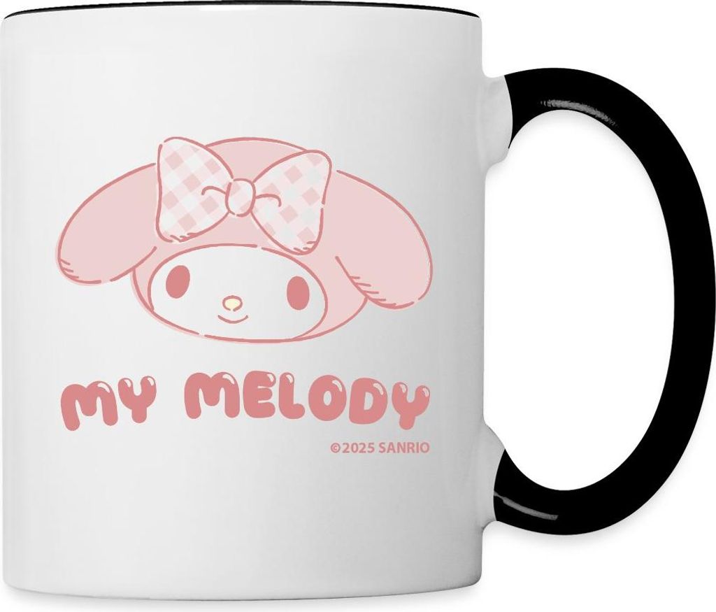 Spreadshirt My Melody Portrait Tasse Zweifarbig, One size, Weiß/Schwarz