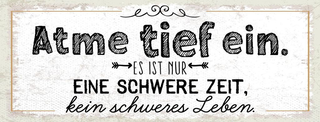 vianmo Holzschild 10x27 cm Atme tief ein. Es ist nur eine schwere Zeit