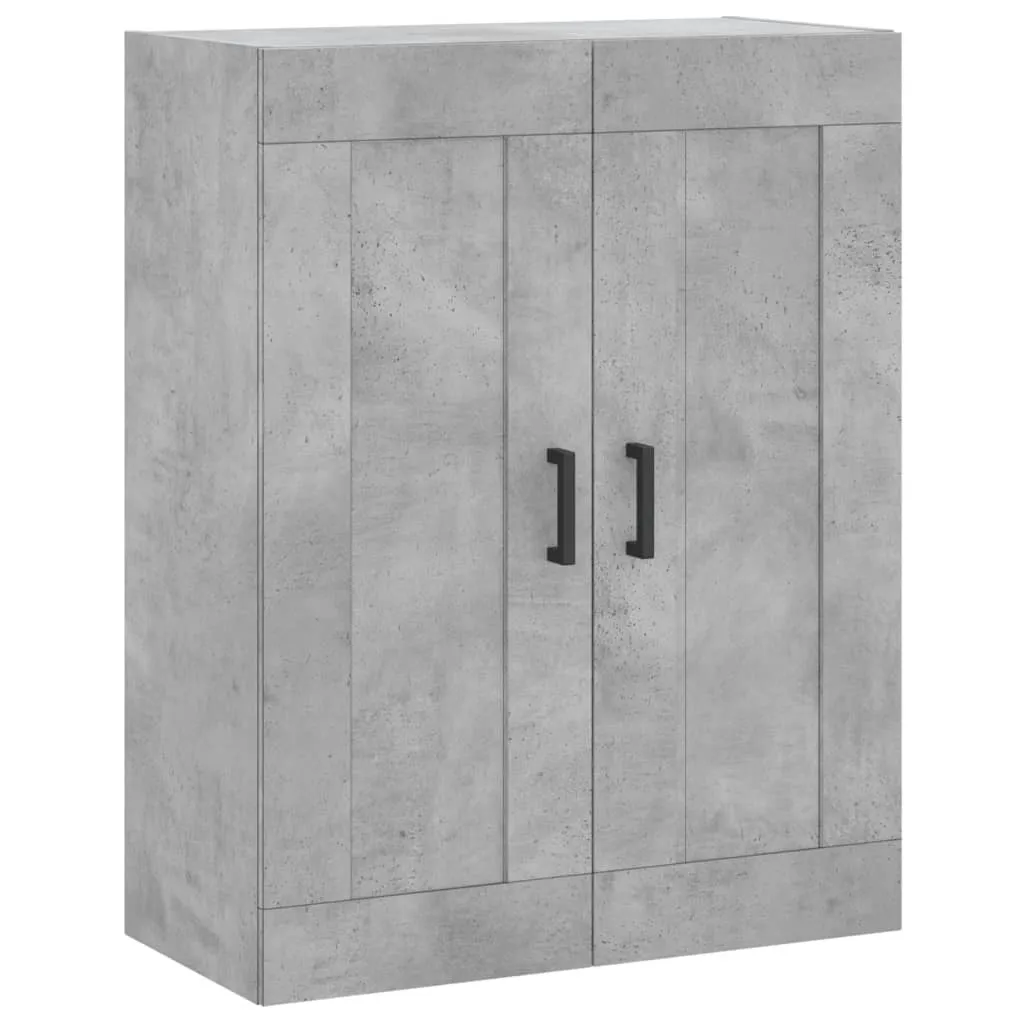 Armadio a Parete Effetto Cemento 69,5x34x90 cm Legno per Loft Moderno