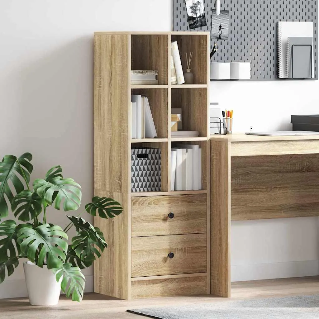 vidaXL Credenza Alta Rovere Sonoma con Cassetti - Mobile Stretto Salvaspazio