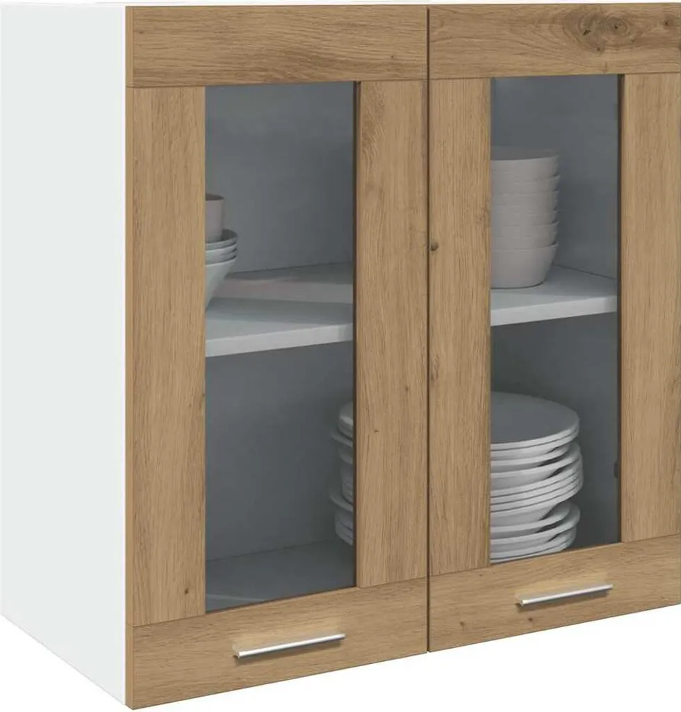 Pensile da Cucina Lyon Rovere Artisan 60cm: Eleganza con Vetro - 2