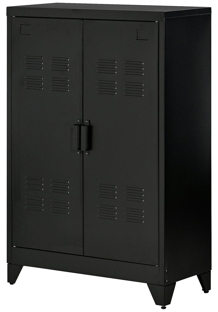 HOMCOM dressoir met lamellen deuren, metalen kast met Productafbeelding 