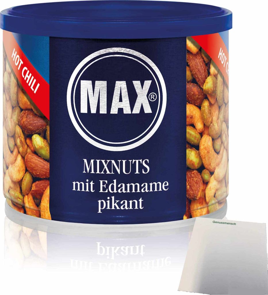 Max MixNuts mit Edamame pikant Hot Chili (250g Dose) + usy Block