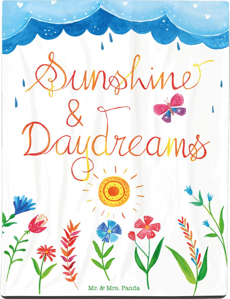 Mr. & Mrs. Panda Babydecke Sunshine and Daydreams - Geschenk, Träume, Schlummerdecke, Zitat, Sun Express, Spruch, Erstlingsdecke, Dekoration, Sonn...