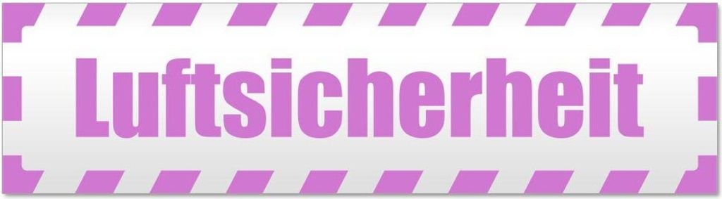 Kiwistar - Autoaufkleber - Flieder - 30 x 8 cm - Luftsicherheit gestreift - Hinweis Aufkleber Sticker für Auto, Kfz, Fahrrad, PKW, LKW
