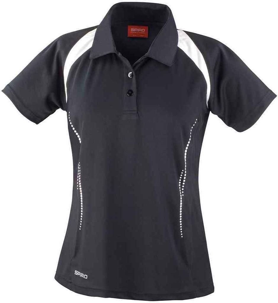 Spiro - "Team Spirit" Poloshirt für Damen PC6454 (36 DE) (Schwarz/Weiß)
