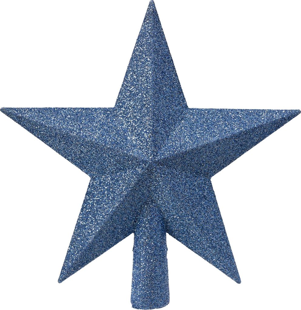 Christbaumspitze Stern mit Glitzer 19cm Kunststoff - Produktbild 