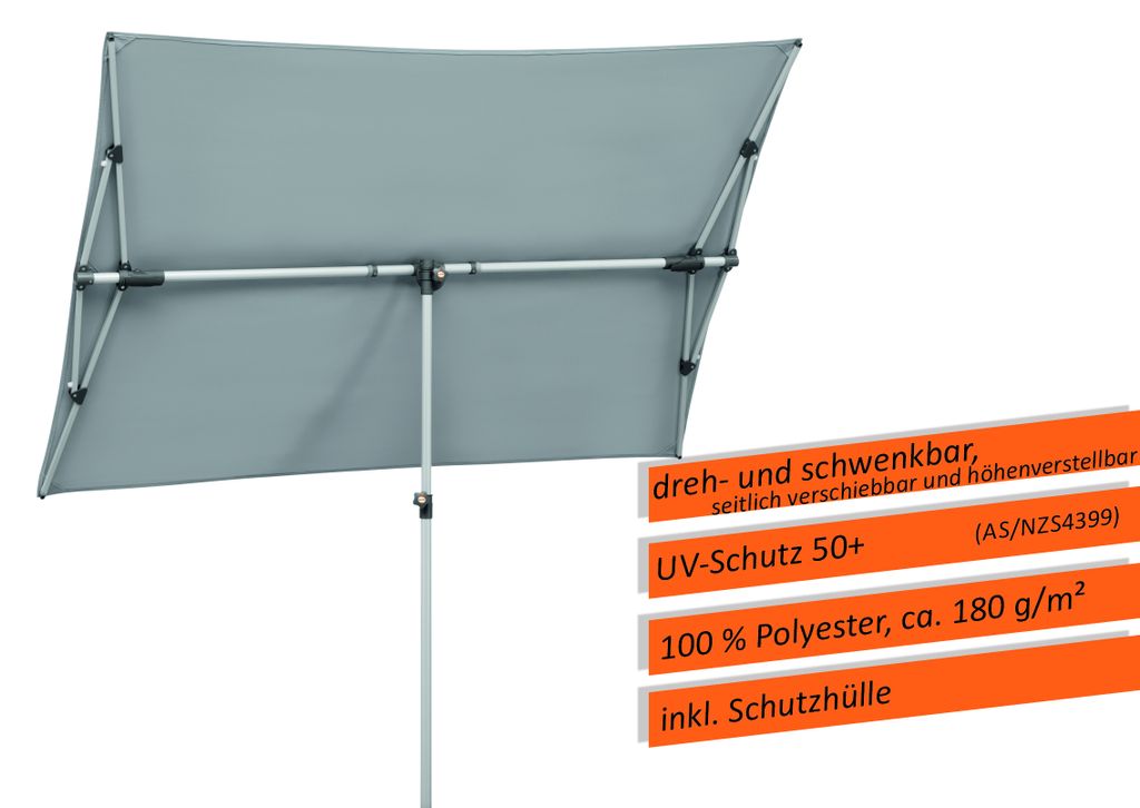 Schneider Novara Balkonschirm 190 x 140 cm Silbergrau 758-14