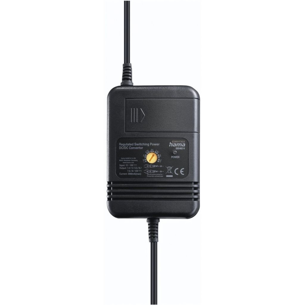 Hama Netzteil für Kfz, einstellbar, 2000mA, 24W, max. 12V, Produktbild 