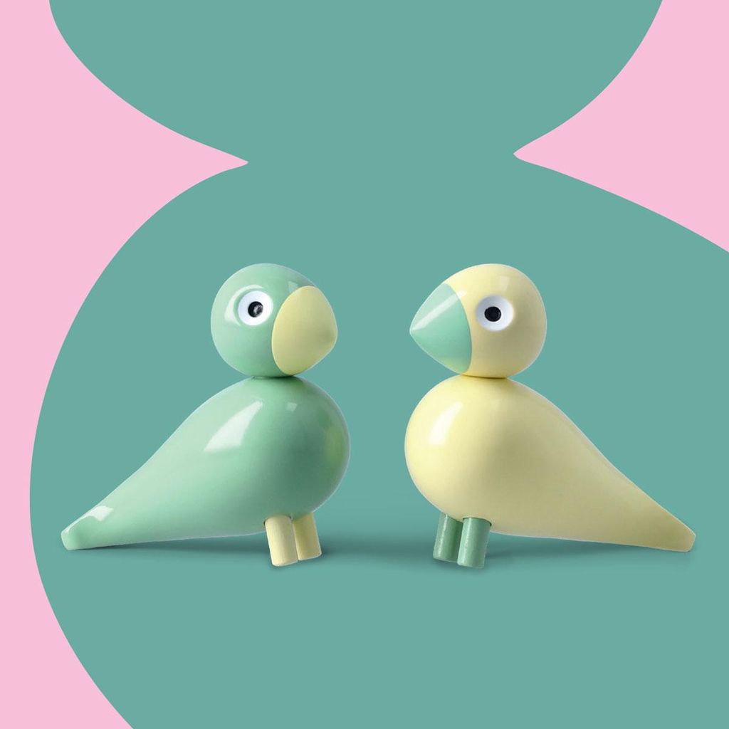 Kay Bojesen - Ostervögel liliput gelb/grün, 2er-Set Produktbild 