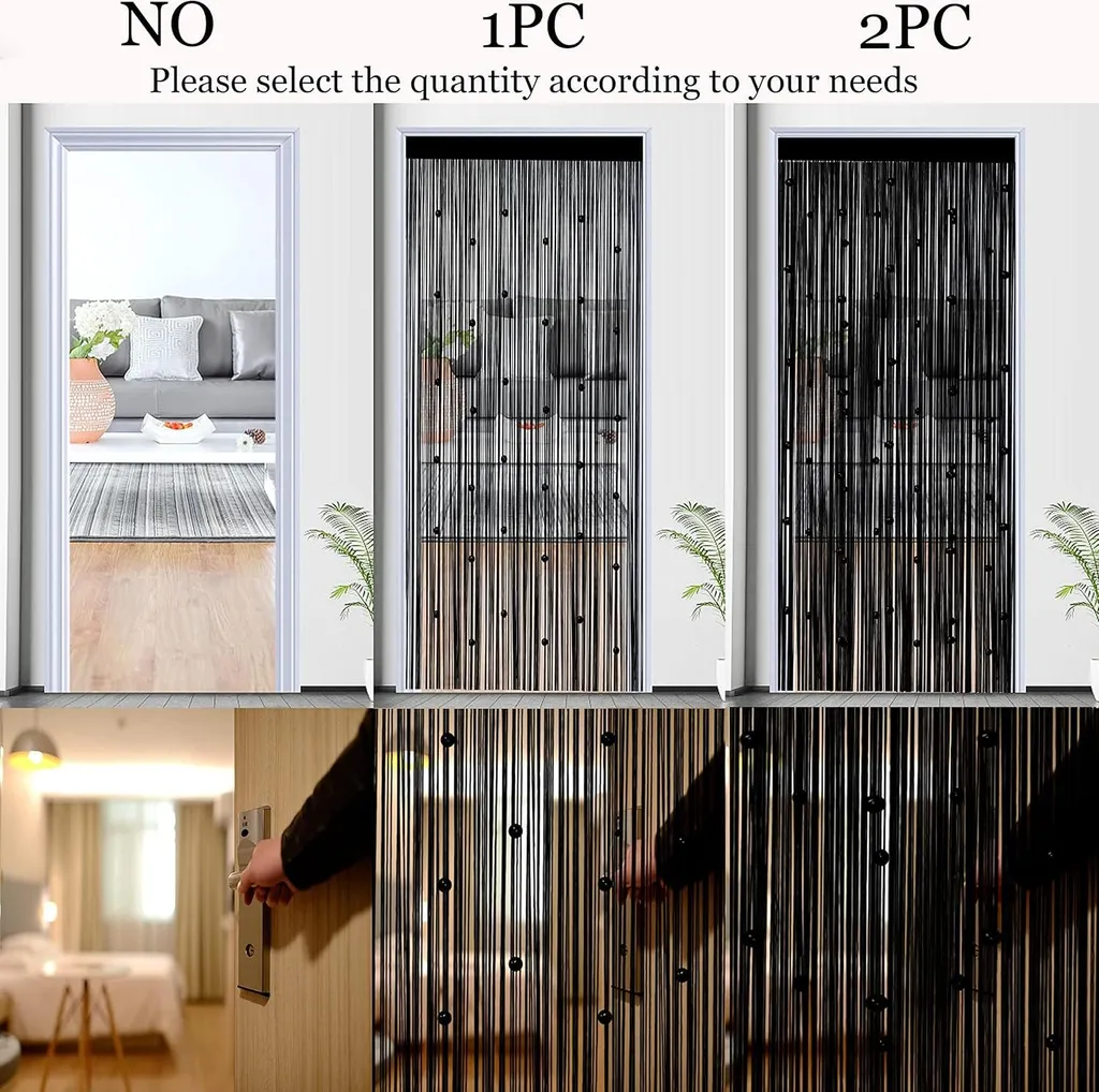 Rideau moustiquaire pour porte 90x200 cm - Séparation de pièce Café