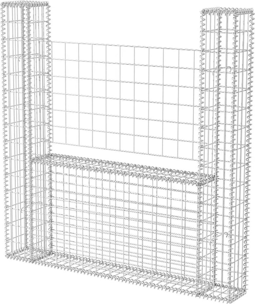 vidaXL Gabbione a U in acciaio 160×20×150 cm Immagine del prodotto 
