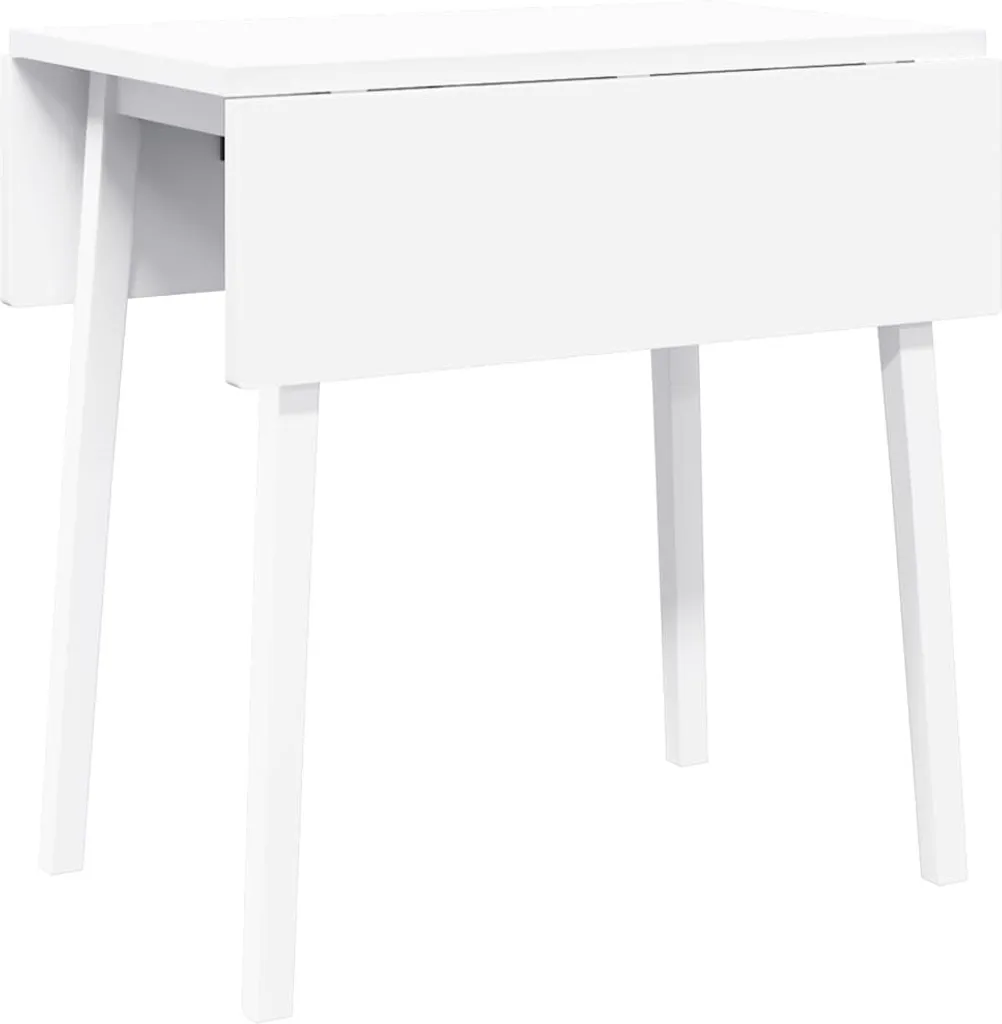 Tavolo vidaXL Legno Massiccio Caucciù Bianco - Struttura Rinforzata