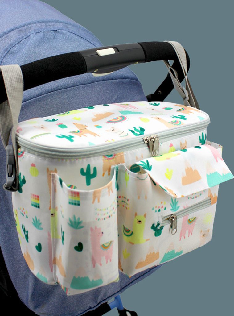 ASKSA Kinderwagen Organizer Kinderwagentasche Buggy Tasche Getraenkehalter Wickeltasche (Gelb)