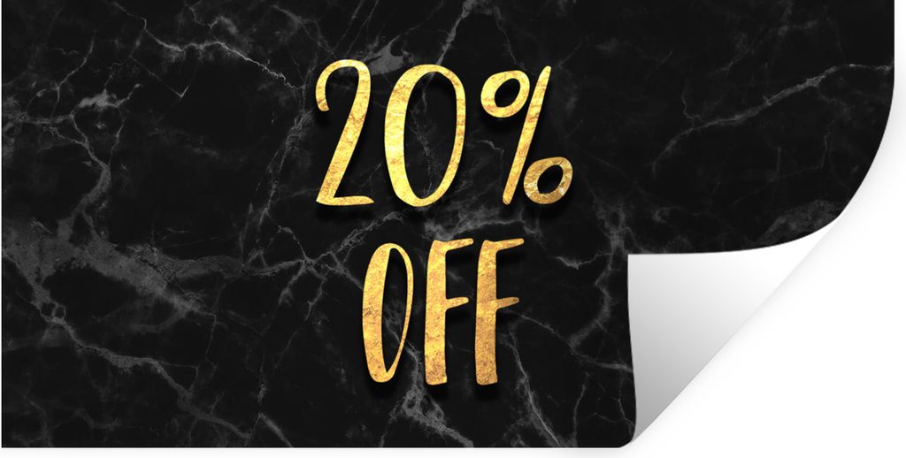 MuchoWow Wandtattoo Wandsticker Wandaufkleber Verkauf - Gold - Marmor 160x80 cm Selbstklebend und Repositionierbar - Sticker - Dekorfolie
