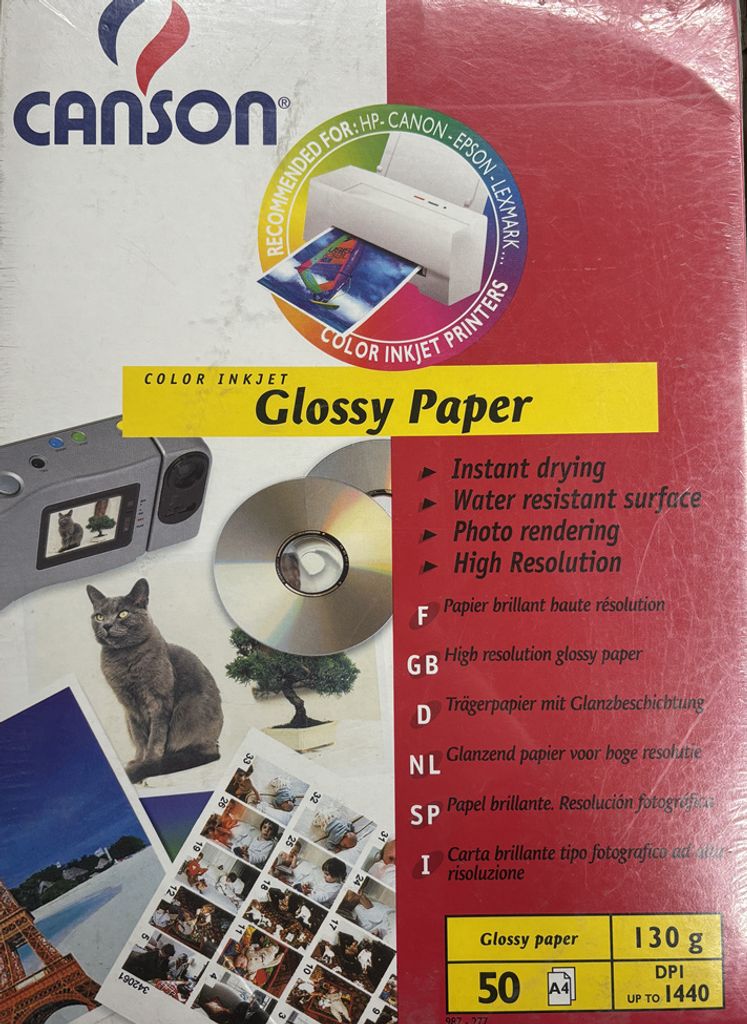 Canson Glossy Papier 130g A4, 50 Blatt