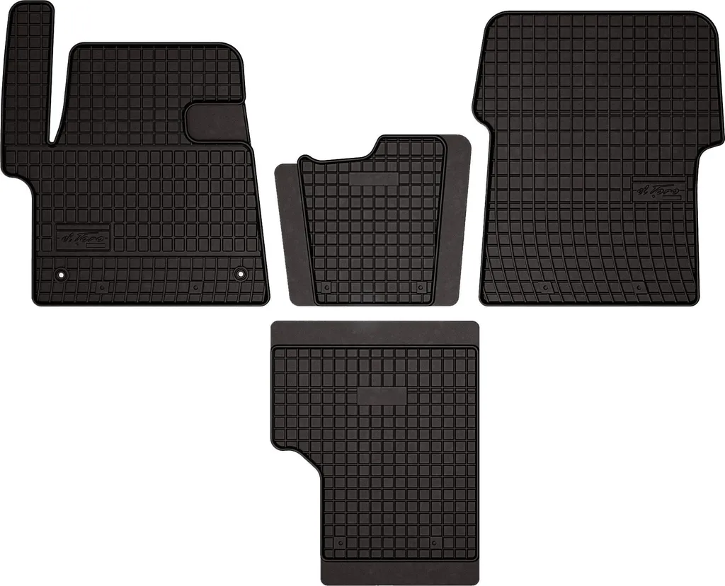 Tappetini Peugeot Traveller 2016- Gomma Nera: Kit Famiglia 4 Pezzi Inodore
