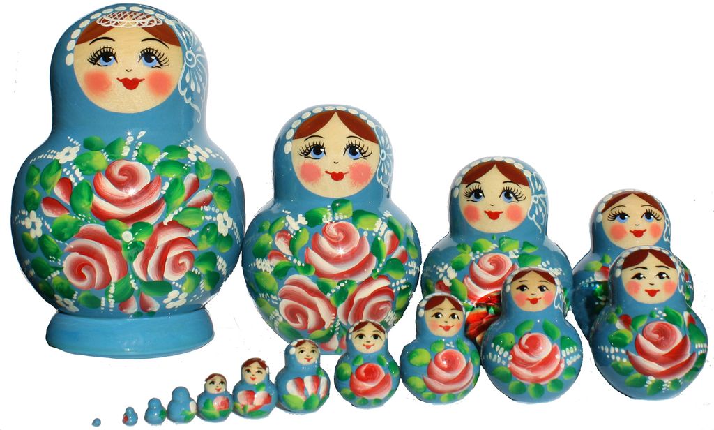 Russische Matroschka Babuschka Matrjoschka Hand Bemalt Holz Puppe Spiezeug DE 