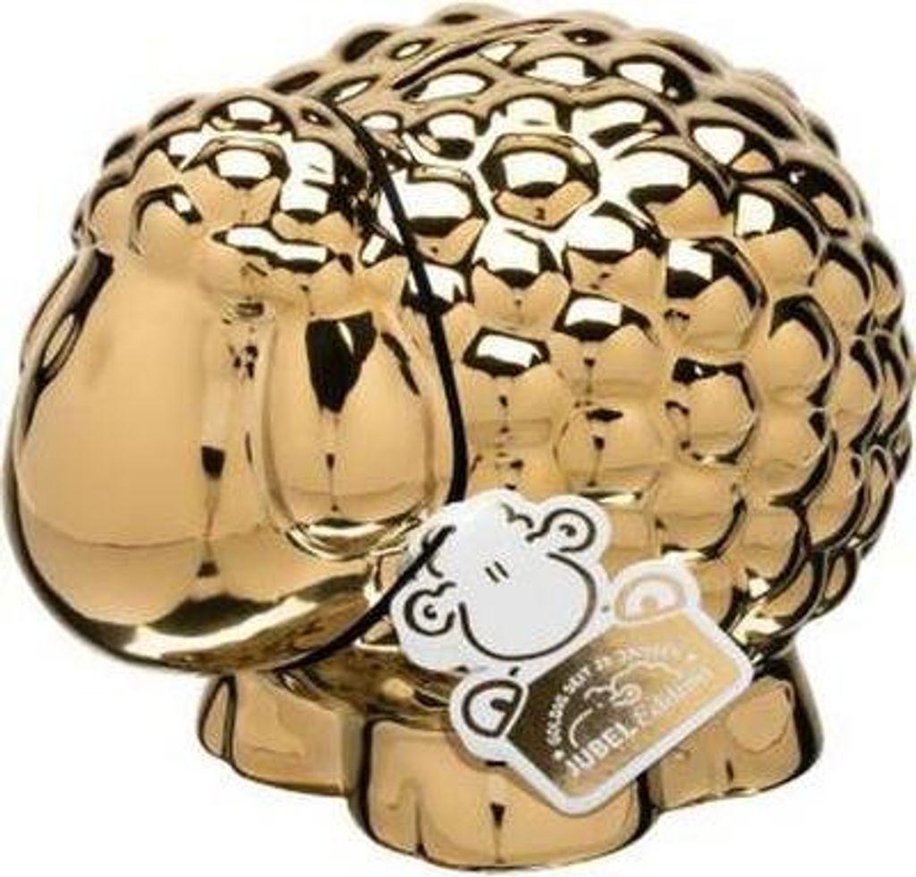 Sheepworld 48081 Spardose 3D Motiv Ohne Dich ist Alles doof, Goldfarben, Dolomite