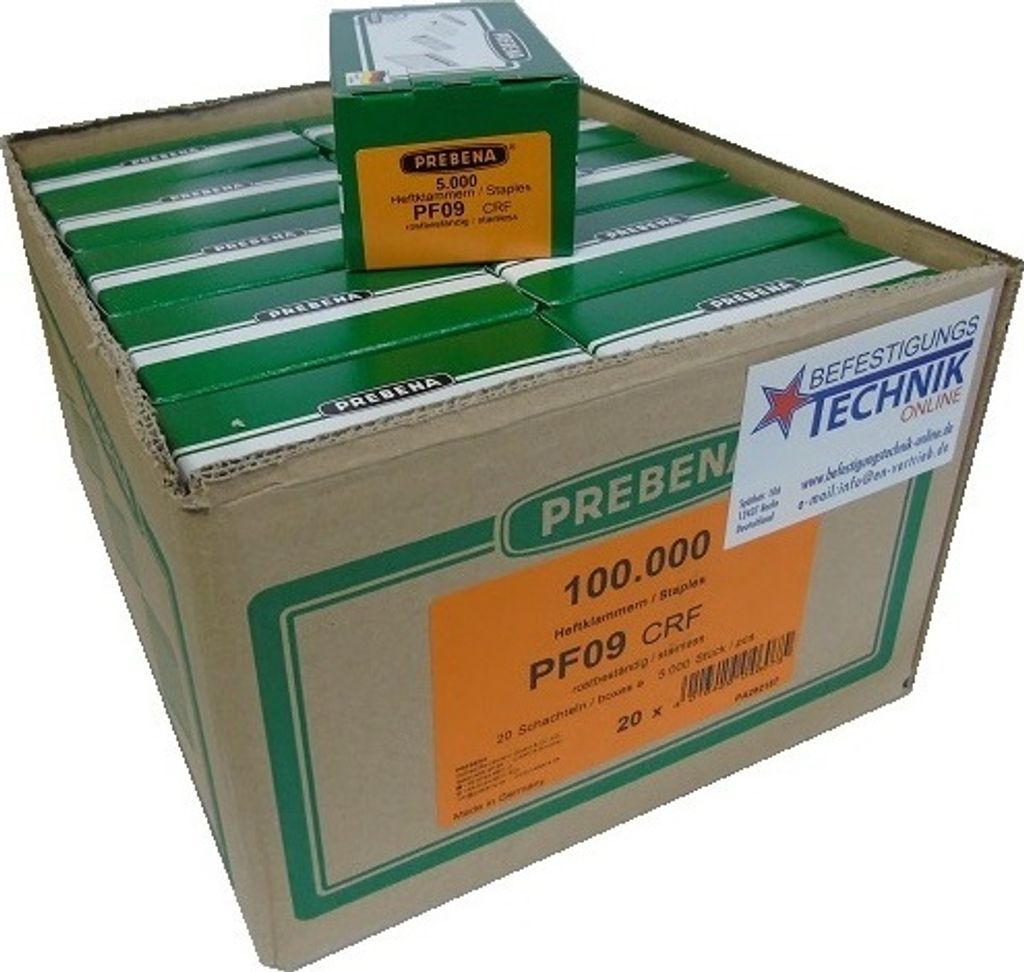 Klammern rostfrei A2 11/9mm für Prebena PF09CRF HFPF09 Produktbild 